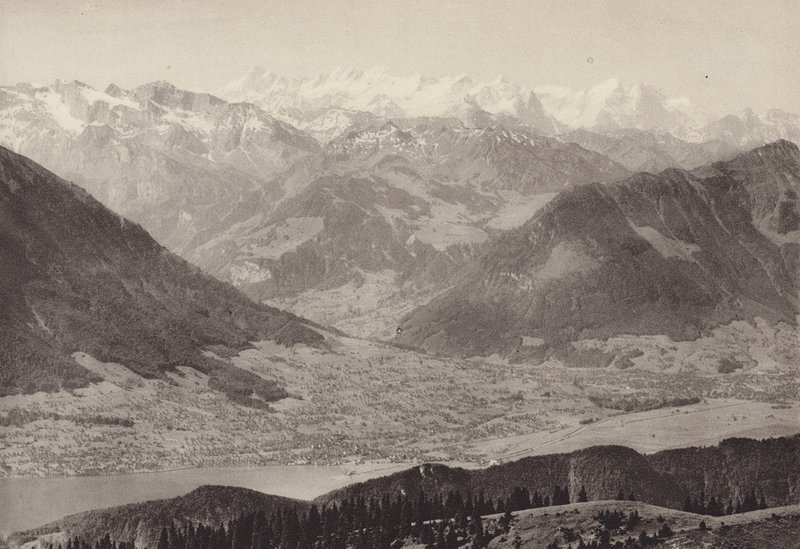 Utsikt fra Rigi Kulm (s/hvitt bilde) av Jean Gaberell