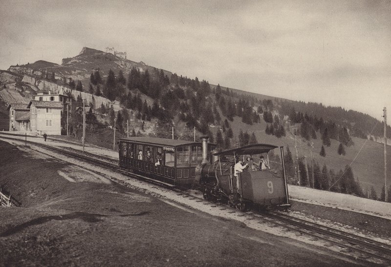 Vitznau Rigi Kulm, stativjernbane (s/hv-bilde) av Jean Gaberell