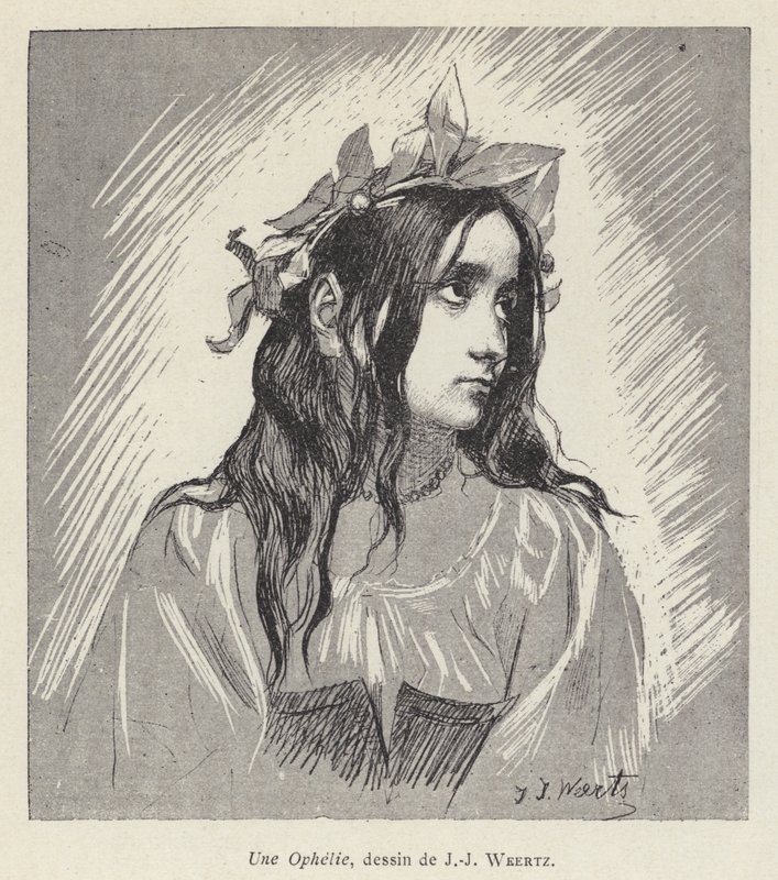 Ophelia (litho) av Jean Joseph Weerts