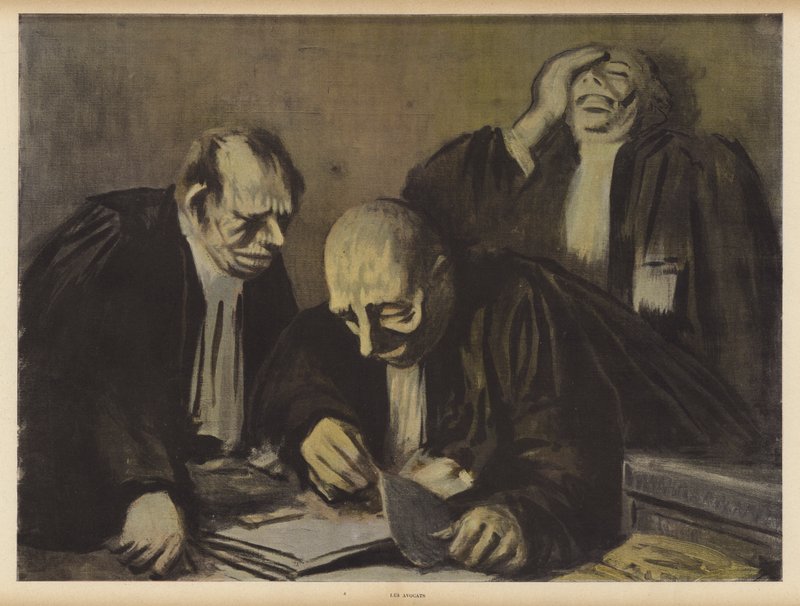 Advokatene (farge litho) av Jean Louis Forain