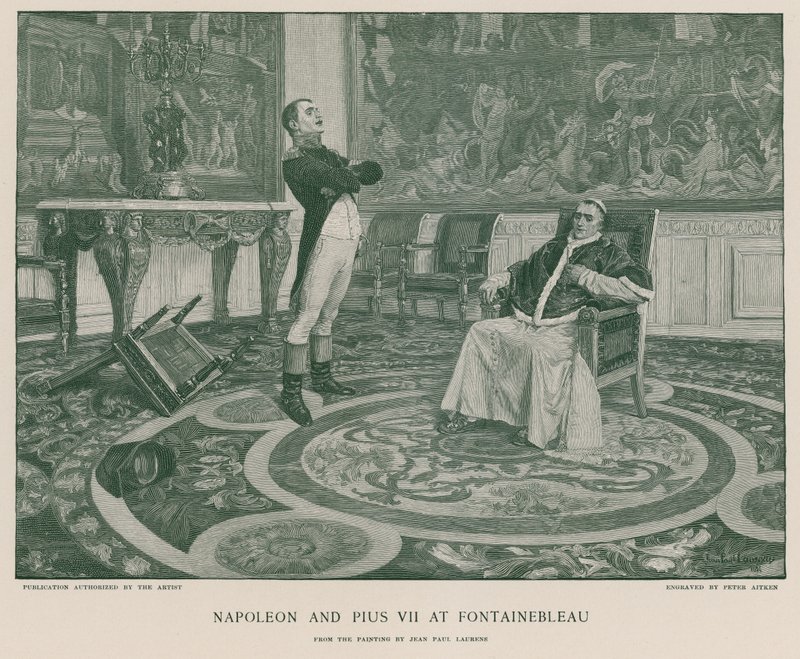 Napoleon og Pius VII ved Fontainebleau av Jean Paul Laurens