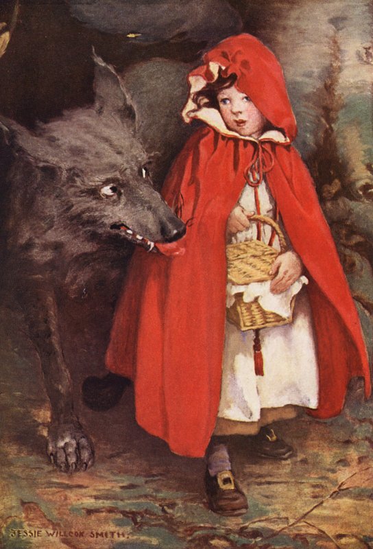 Rødhette (farge litho) av Jessie Willcox Smith