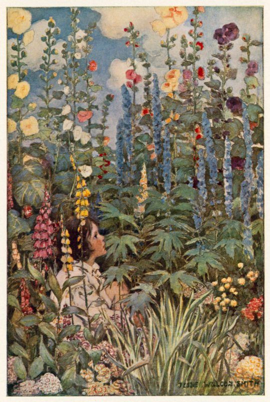 Blomstene (farge litho) av Jessie Willcox Smith