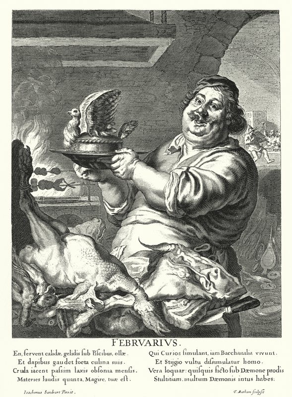 februar (gravering) av Joachim von Sandrart