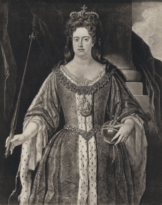 Dronning Anne (litho) av Johann (after) Closterman