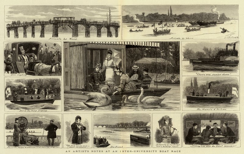 En artists notater ved et interuniversitetsbåtkappløp av John Charles Dollman