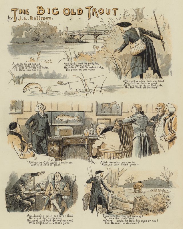 Den store gamle ørreten (chromolitho) av John Charles Dollman