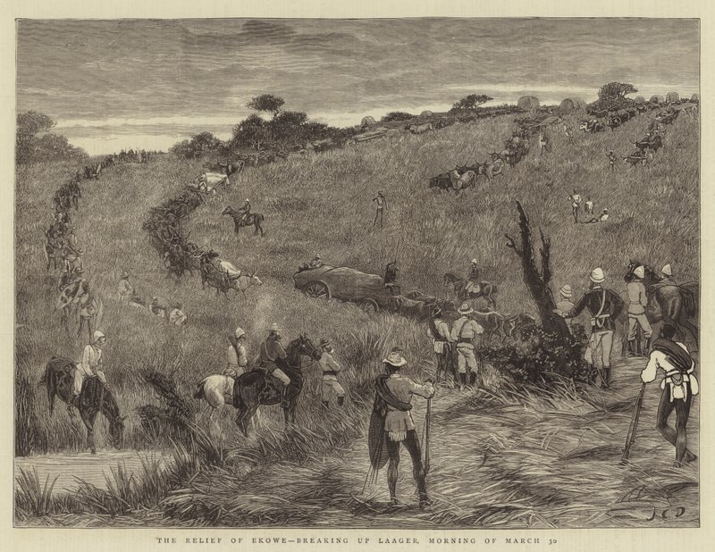 The Relief of Ekowe, bryte opp Laager, morgen 30. mars av John Charles Dollman