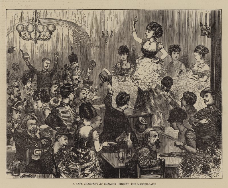 En Cafe Chantant på Chalons, synger Marseillaise av John Charlton