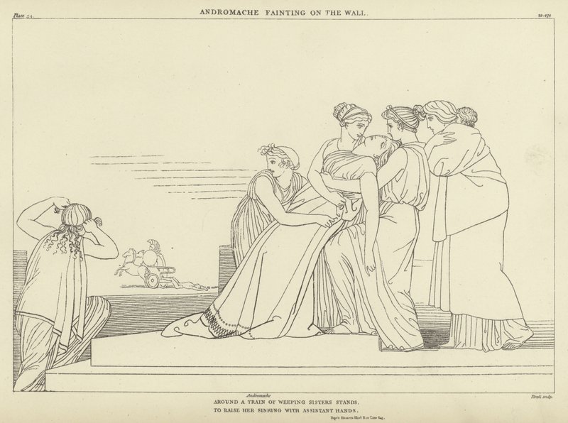Andromache besvimer på veggen av John Flaxman