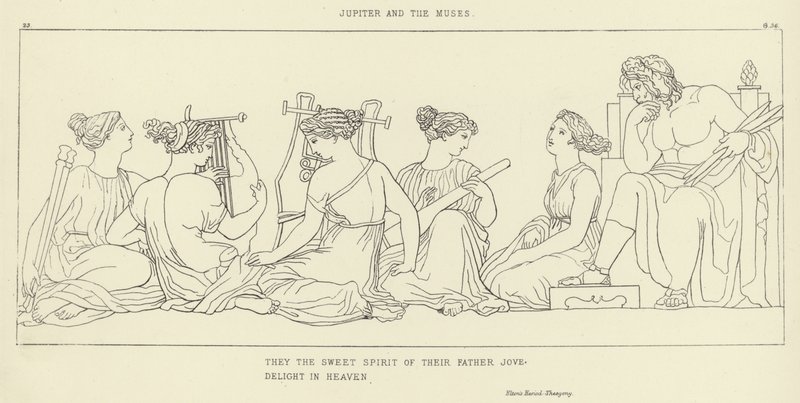 Jupiter og musene av John Flaxman