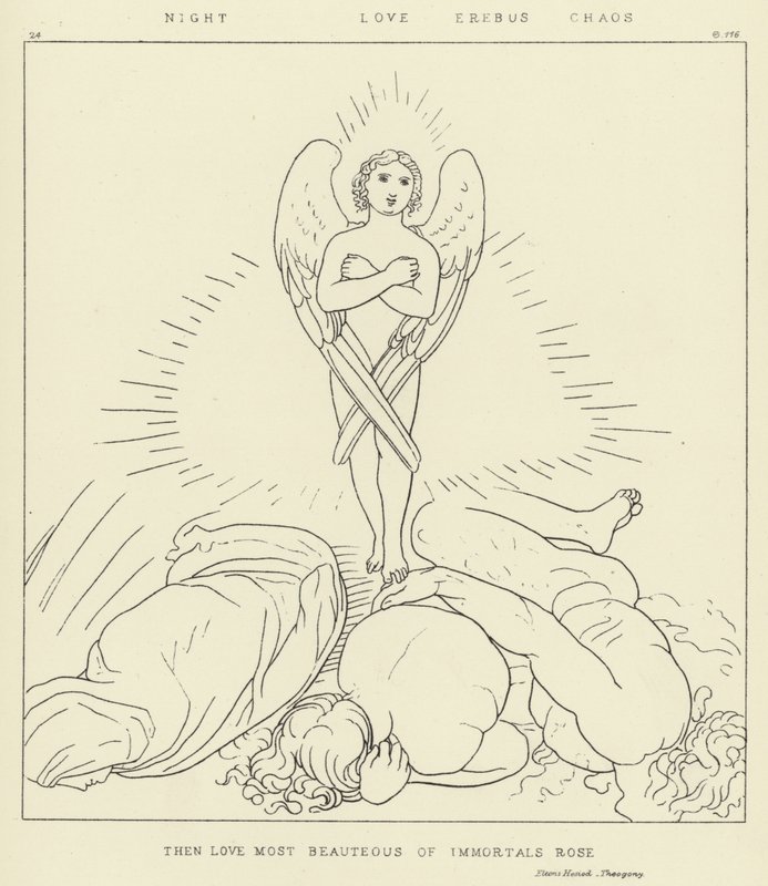Natt, kjærlighet, Erebus, kaos av John Flaxman