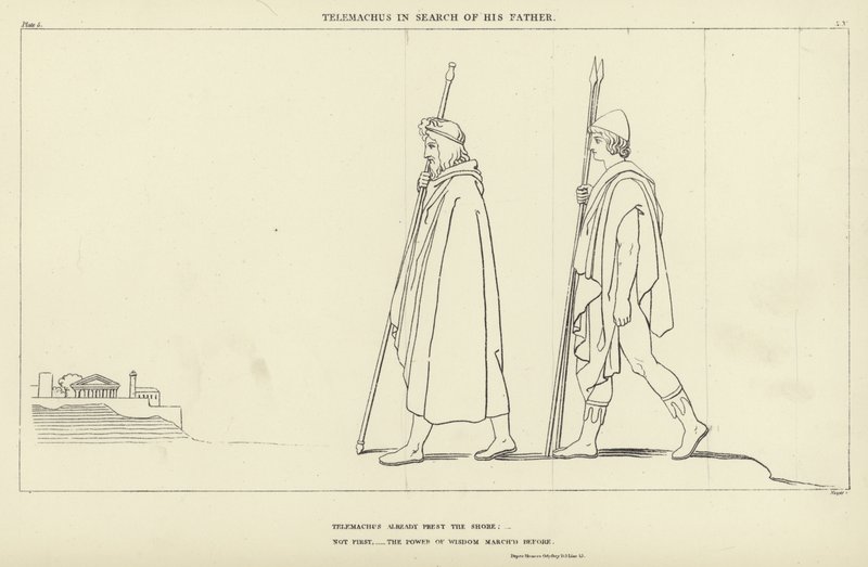 Telemachus på jakt etter sin far av John Flaxman