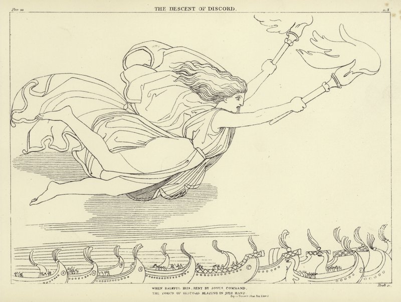 The Descent of Discord av John Flaxman