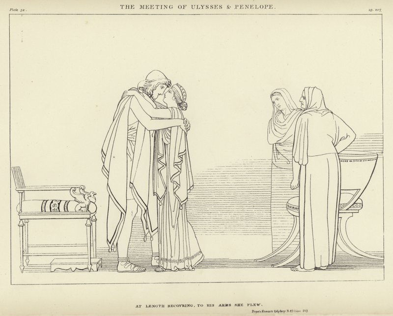Møtet mellom Ulysses og Penelope av John Flaxman