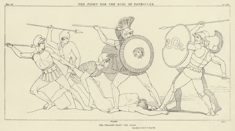 Kampen om kroppen til Patroclus av John Flaxman