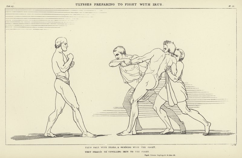 Ulysses forbereder seg på å kjempe med virus av John Flaxman
