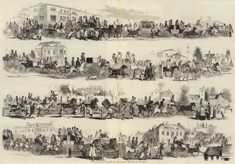 Epsom-løp, scener på veien av John Gilbert