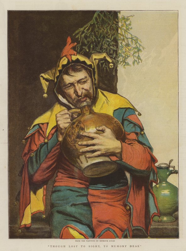 Skjønt tapt av synet, til minne Dear (chromolitho) av John Seymour Lucas