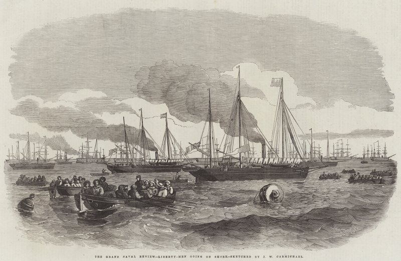 The Grand Naval Review, Liberty-Men going on Shore av John Wilson Carmichael