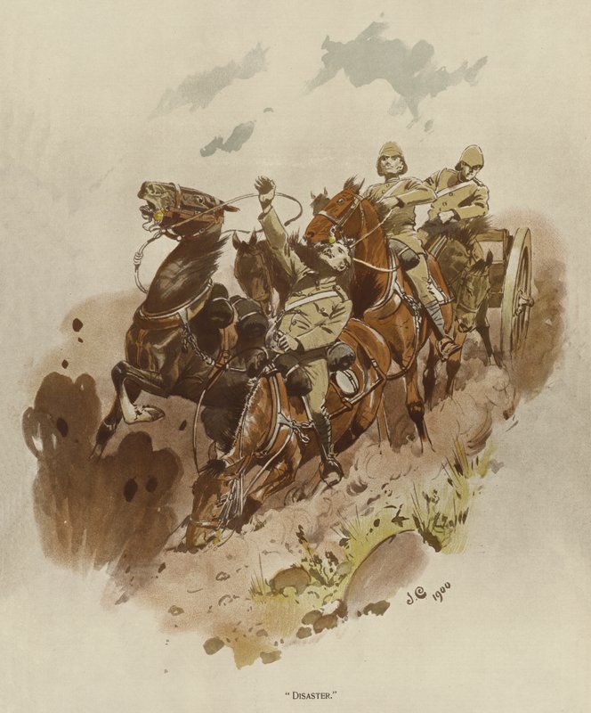 Katastrofe (farge litho) av John (after) Charlton