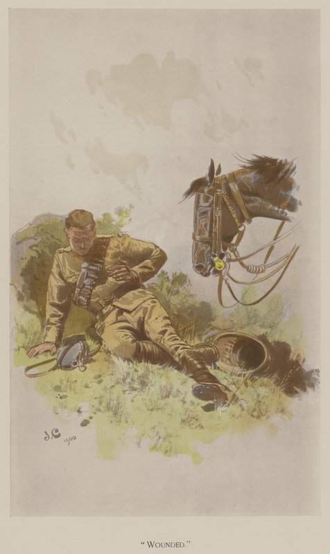 Såret (farge litho) av John (after) Charlton