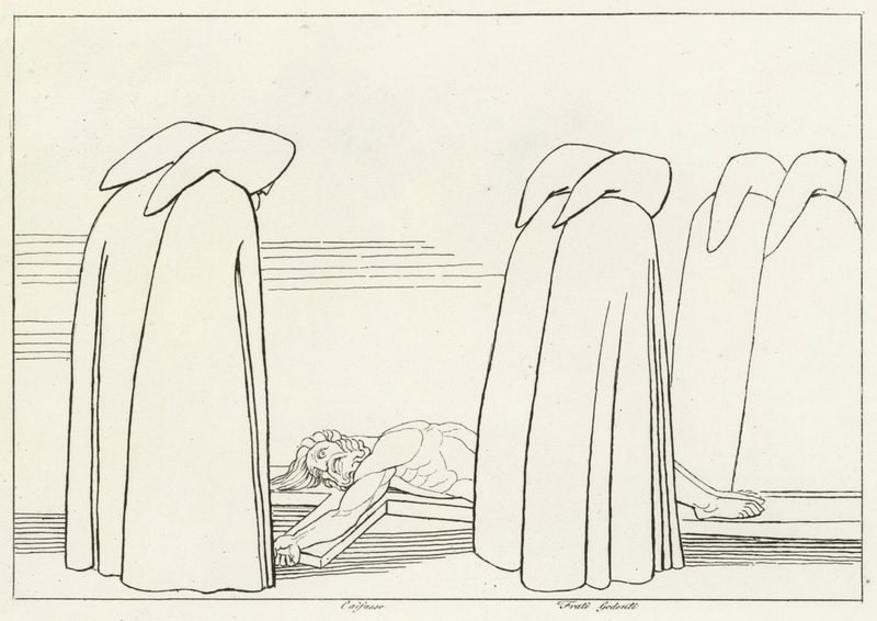 Hyklere, Inferno, Canto 23 (gravering) av John (after) Flaxman