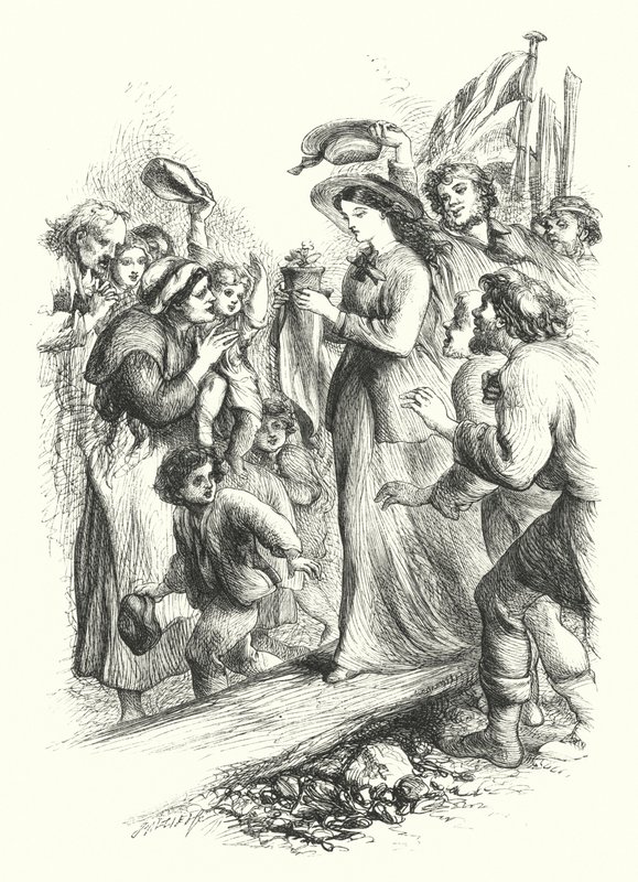 The Landing of the Primrose (gravering) av John (after) Gilbert