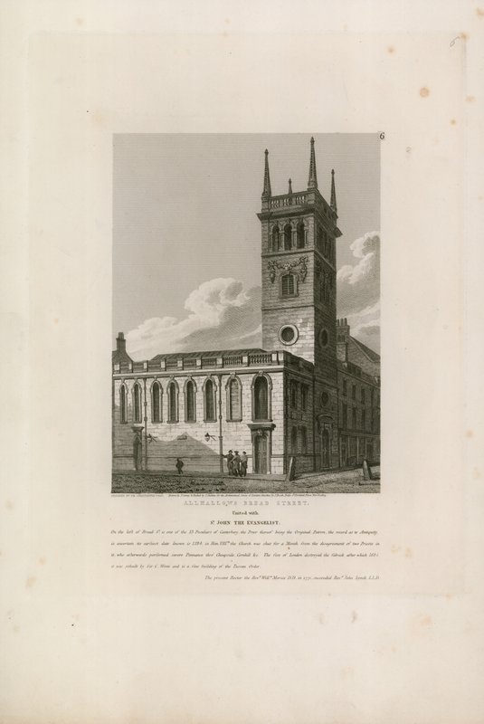 All Hallows, Bread Street, London av John Coney