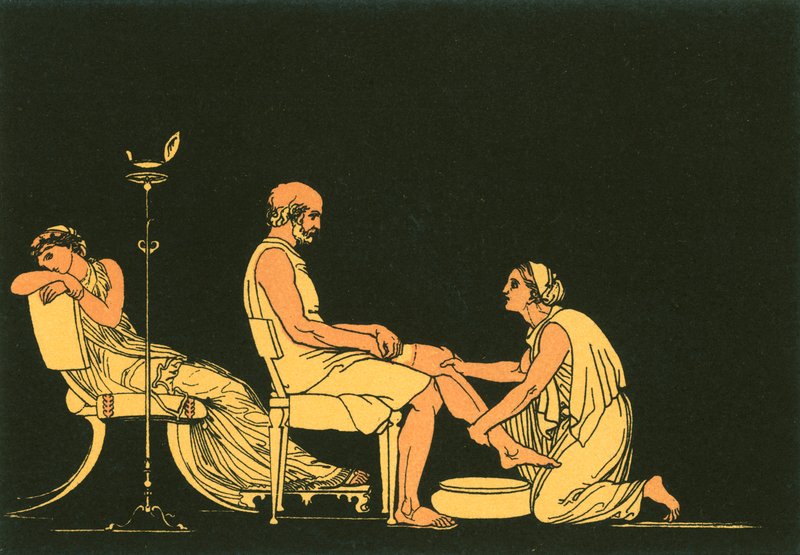 Eurycleia oppdager Ulysses av John Flaxman