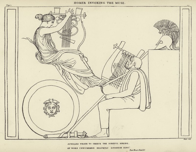 Homer påkaller musen av John Flaxman