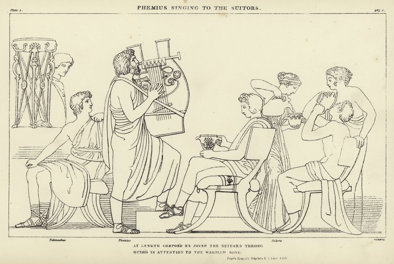 Phemius synger for frierne av John Flaxman