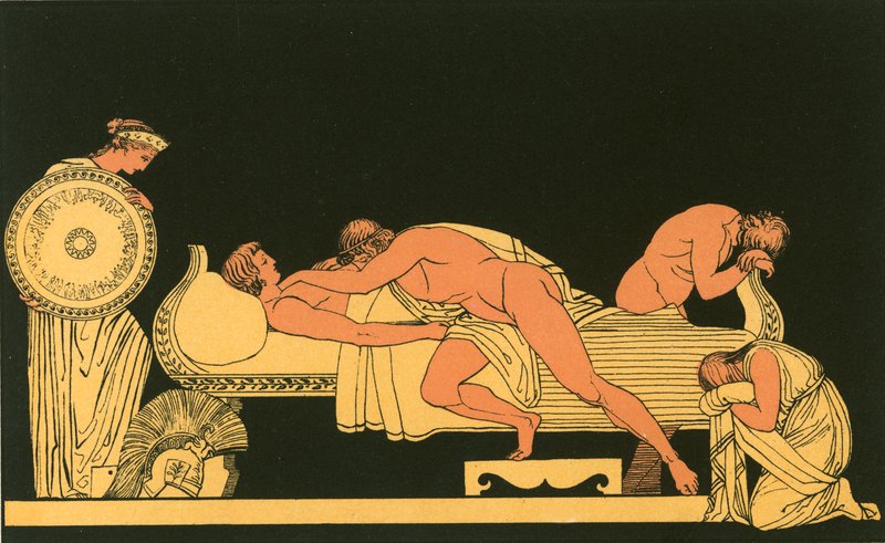 Thetis bringer rustningen til Achilles av John Flaxman