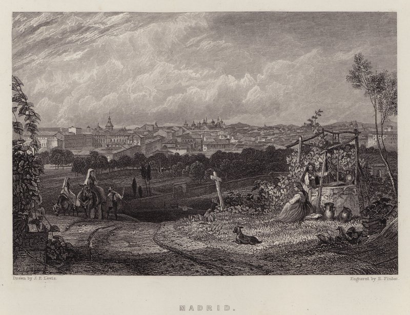 Madrid (farge litho) av John Frederick (after) Lewis