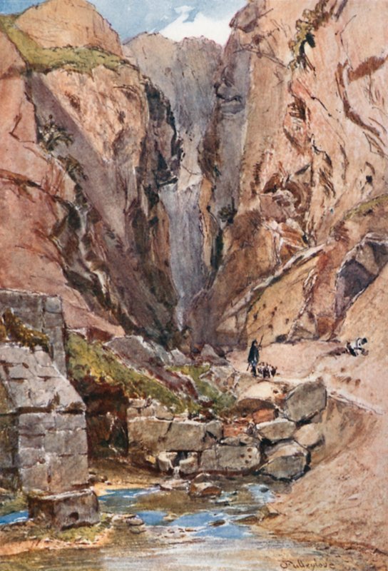 Delphi. Den Castalian Gorge og Spring av John Fulleylove