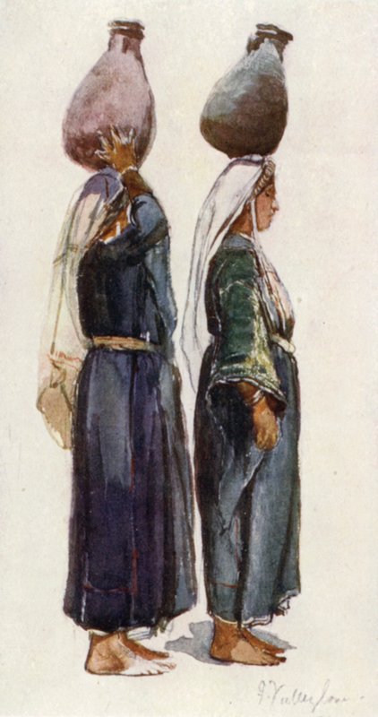 Studier av syriske bondekvinner (farge litho) av John Fulleylove