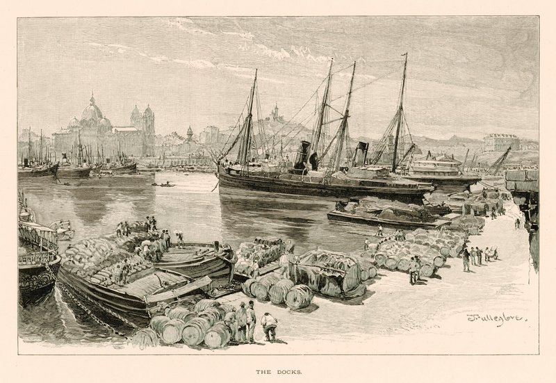 The Docks (litho) av John Fulleylove
