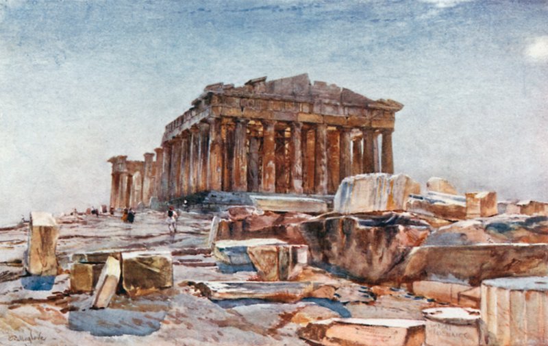Parthenon fra Propylaea av John Fulleylove