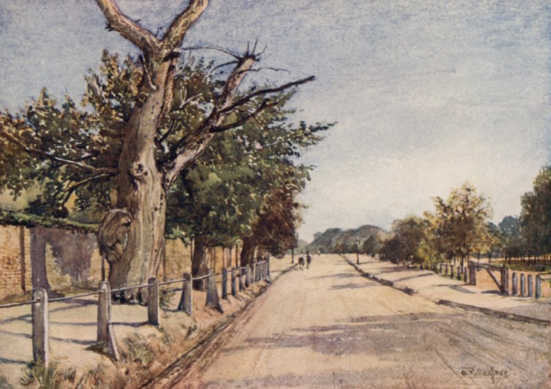 The Spaniards Road, Hampstead (farge litho) av John Fulleylove