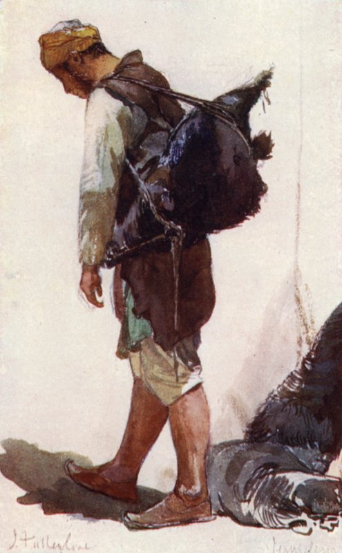 Vannbærer (stående figur) (farge litho) av John Fulleylove