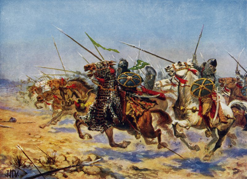 Cavalry of Shahrbaraz lader (farge litho) av John Harris Valda