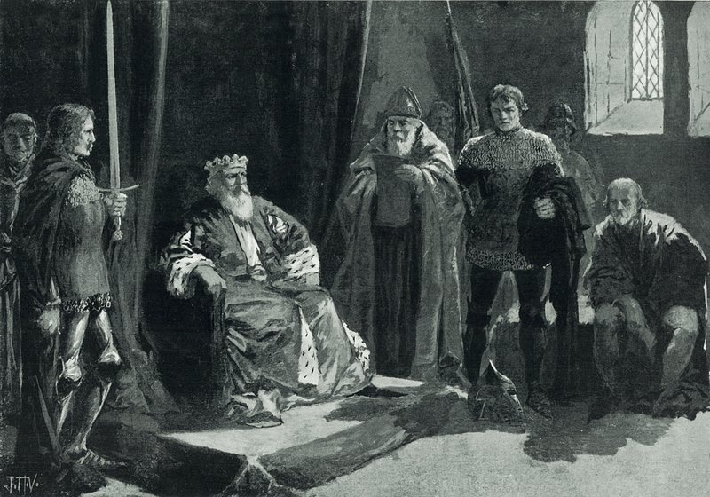 Parlamentet til Owen Glendower (litho) av John Harris Valda