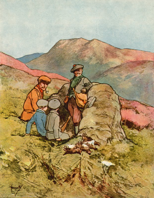 Chums: Rypeskyting (farge litho) av John Hassall
