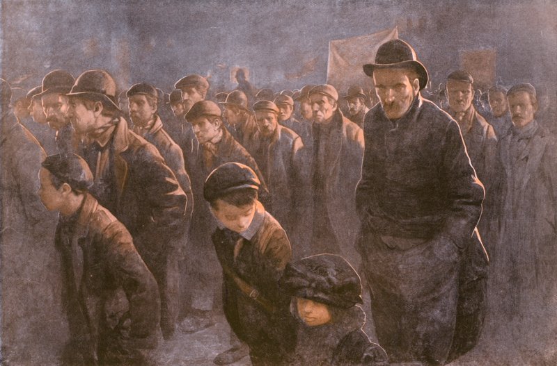 De arbeidsløse (farge litho) av John Hassall