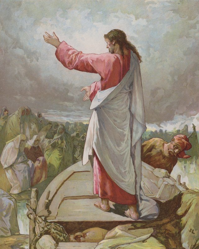 Jesus forkynner fra båten av John Lawson