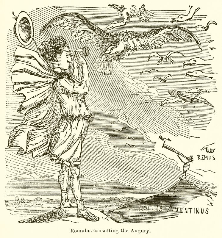 Romulus Consulting the Augury av John Leech