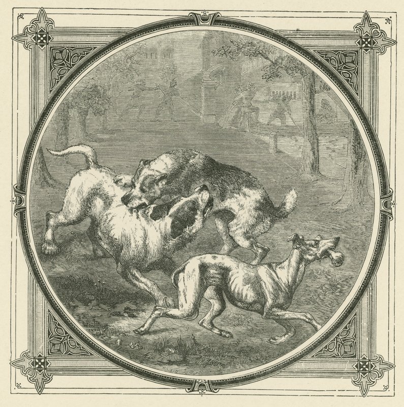 Hundene og beinet (gravering) av John Leighton