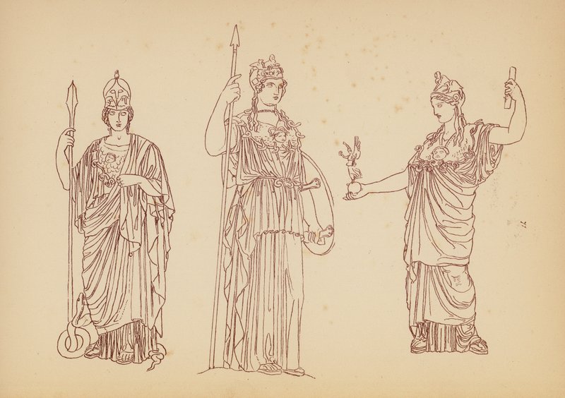 Gammel gresk kvinnedrakt (litho) av John Moyr Smith