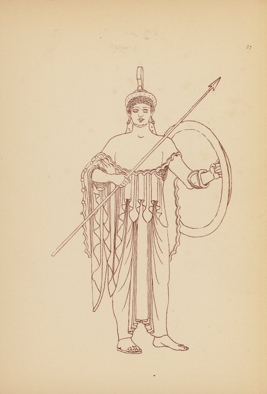 Gammel gresk kvinnekostyme (litho) av John Moyr Smith