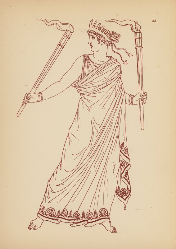 Gammel gresk kvinnekostyme (litho) av John Moyr Smith